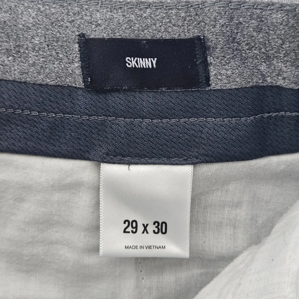 Express Men's Chino Pants Gray Flat Front cotton SKINNY Size 29x30